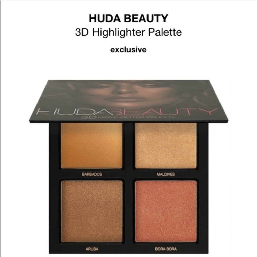 Huda Beauty 3D highlighter palette AND makeup bag
